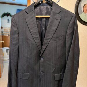 Versace Collection Black/Dark-grey Wool & Silk Blazer